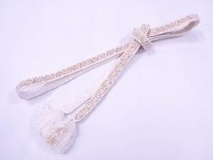 リサイクル　和装小物　帯締め　礼装用　白金　正絹　手組　平組